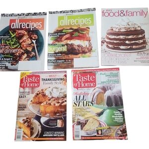 Lot of 5 Recipe Magazines (All Recipes, Kraft and Taste of Home) 2015-16